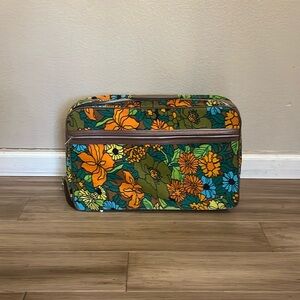 Vintage Tiny Sleep over Bag Flower Suitcase